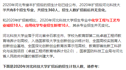 2020年河北科技大学专接本招生计划人数(扩招计划)