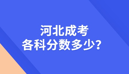 河北成考各科分数多少？