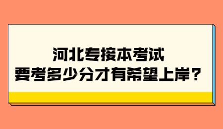 河北专接本考试要考多少分才有希望上岸?