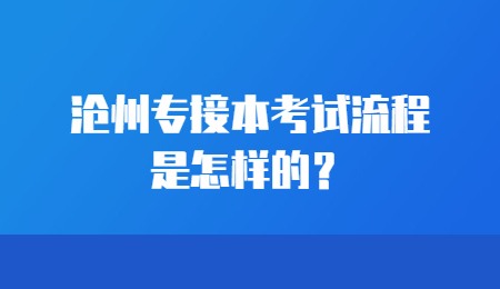 沧州专接本考试流程是怎样的？