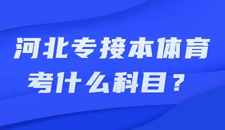 河北专接本体育考什么科目？