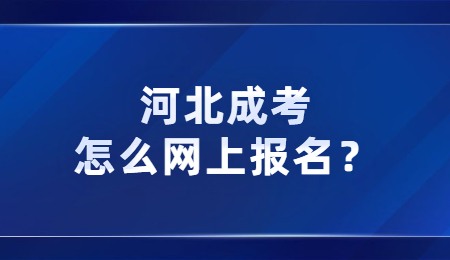 河北成考怎么网上报名？