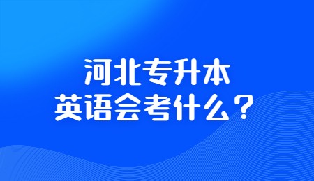 河北专升本英语会考什么？